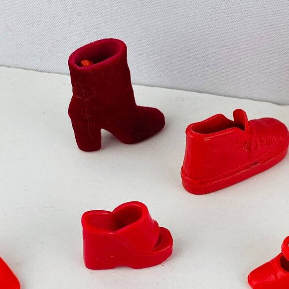 Barbie Size Type Doll Shoe Accessories Red Mismatched Shoes Lot - Picture 3 of 16